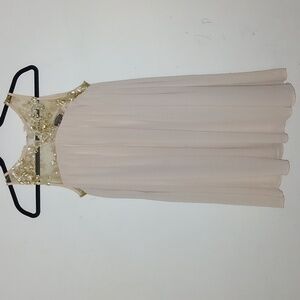 Hommage Blush & Gold “No Love Lost” Sheer Floral Dress Womens Size: Small